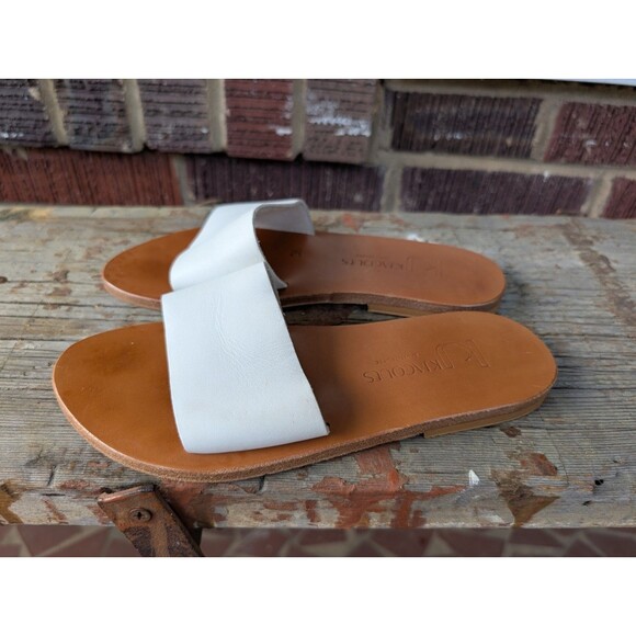 K JACQUES WHITE SLIP-ON LEATHER SANDALS-SAINT TROPEZ- SZ 36 $259 - Picture 2 of 10